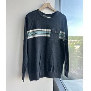 VISSLA Gray Striped Knit Crew Neck Cotton Pullover Sweater Men's L